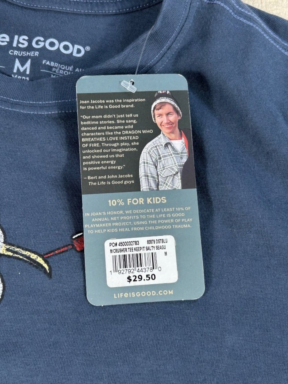 NEW Life Is Good Crusher Tee Keep It Salty Sz M Seagull Blue Short Sleeve Shirt - Picture 5 of 9